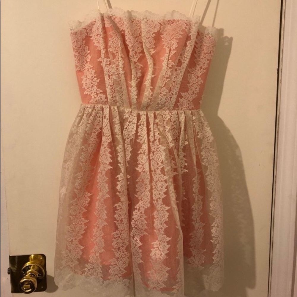 Brand New Top Shop Lace Pink Dress size 6